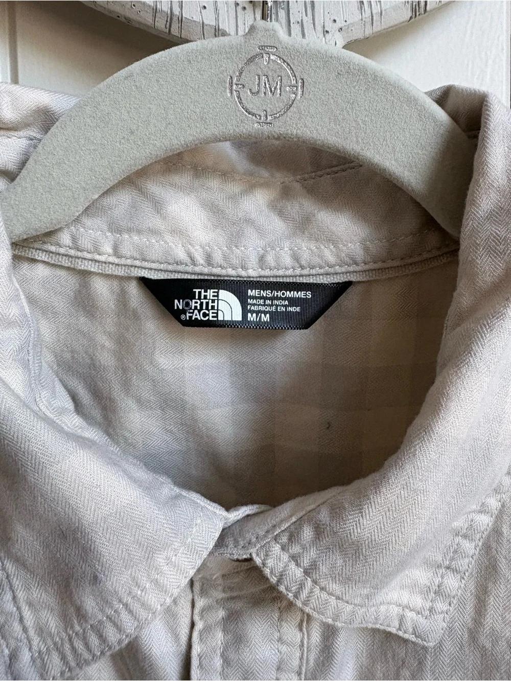 The North Face Men’s Light Gray Plaid Button-Down Shirt